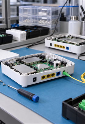 Testing and refurbishment bench for telecom CPE equipment